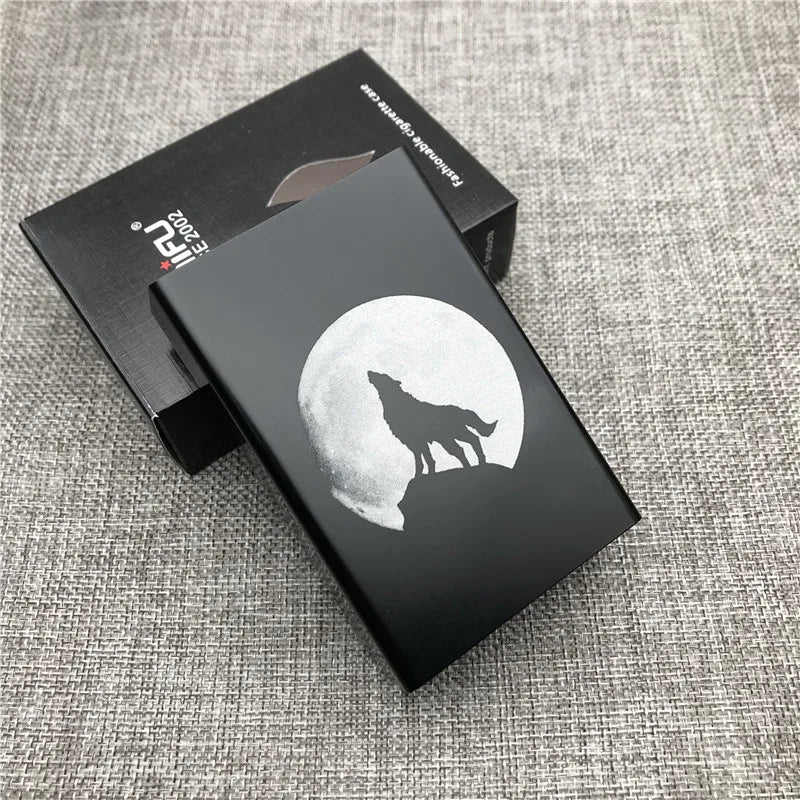 Personalized Customized Smoking Skull Cigarette Case Boxes Ultra Thin Portable Aluminium Alloy Slide Cigarette Box Smoke boxes