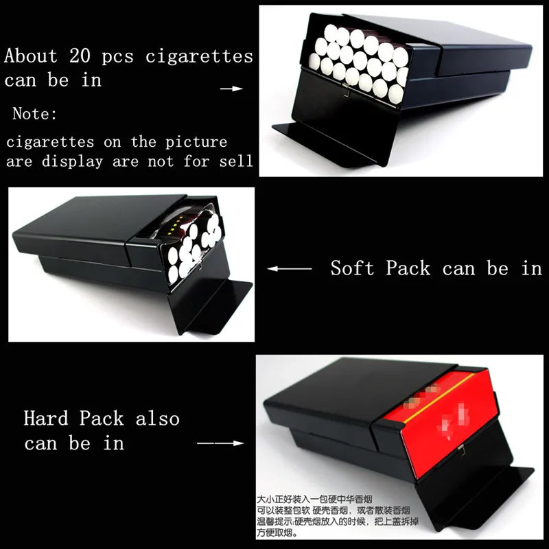 Personalized Customized Smoking Skull Cigarette Case Boxes Ultra Thin Portable Aluminium Alloy Slide Cigarette Box Smoke boxes