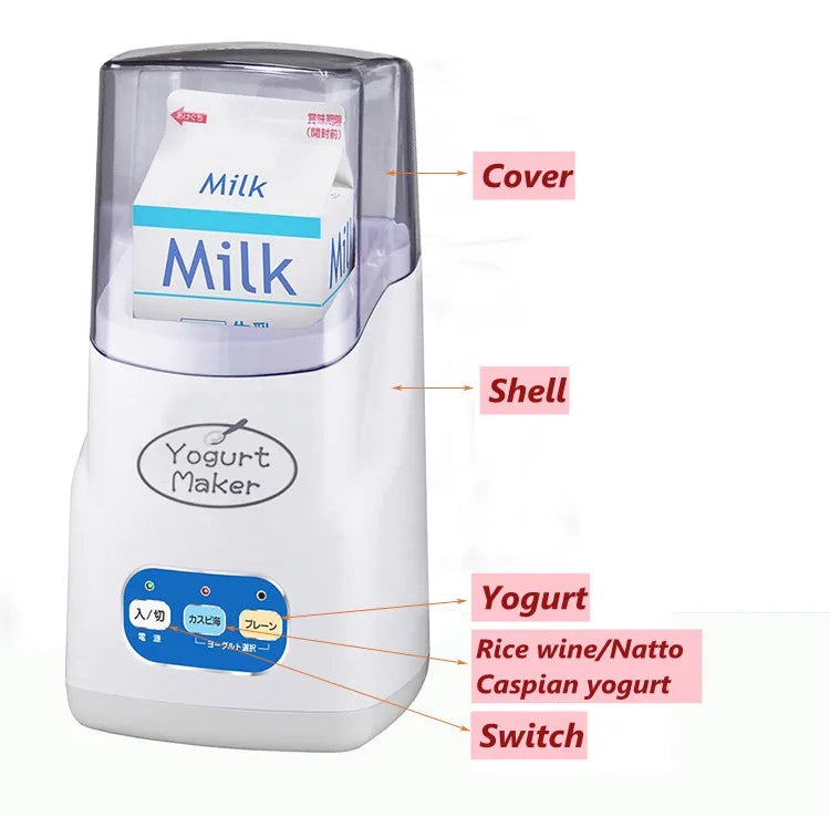 Automatic Electric Yogurt Maker Temperature control with timer Multifunctional Leben Rice Wine Natto Caspian yogurt Machine 110V