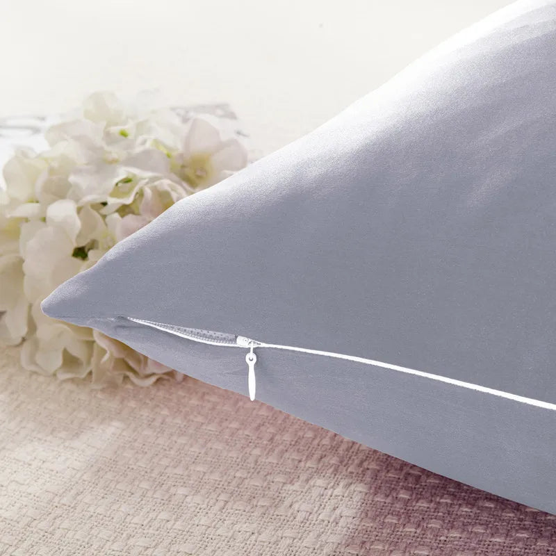 100% 19mm Mulberry Silk Zipper Pillowcase Cushion Pillow Case Cover Solid Multicolor