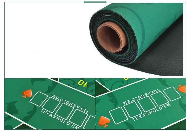 1.2*0.6m Hold'Em Texas Poker Mat Black Jack Baccarat Dice Durable Rubber Home Gaming Desk Pad