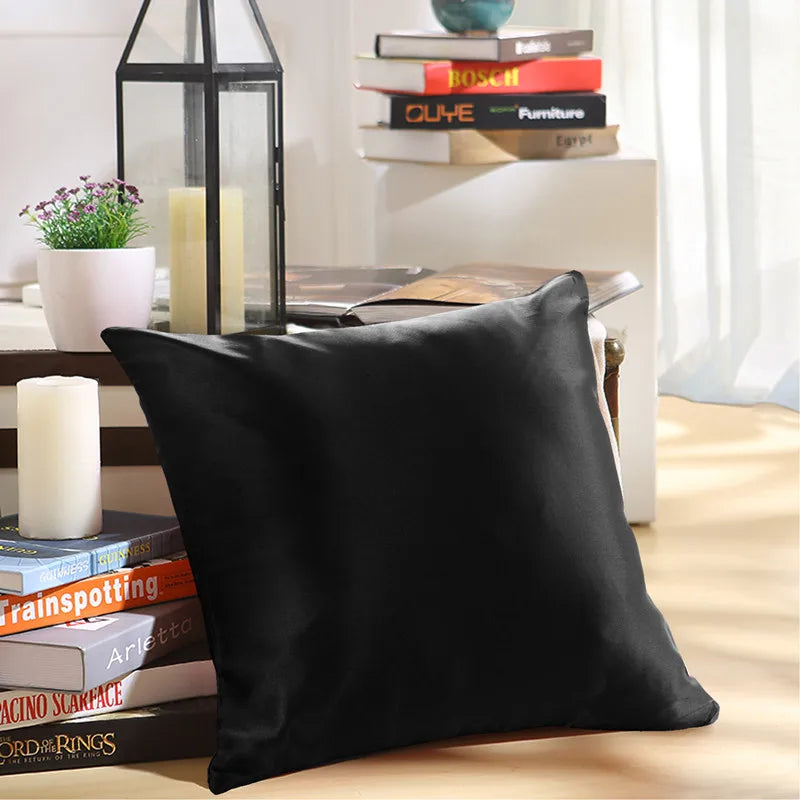 100% 19mm Mulberry Silk Zipper Pillowcase Cushion Pillow Case Cover Solid Multicolor