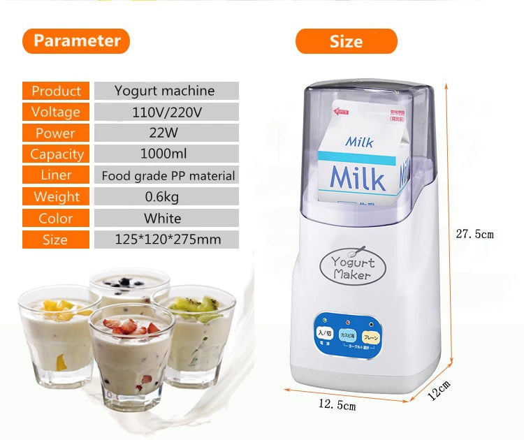 Automatic Electric Yogurt Maker Temperature control with timer Multifunctional Leben Rice Wine Natto Caspian yogurt Machine 110V