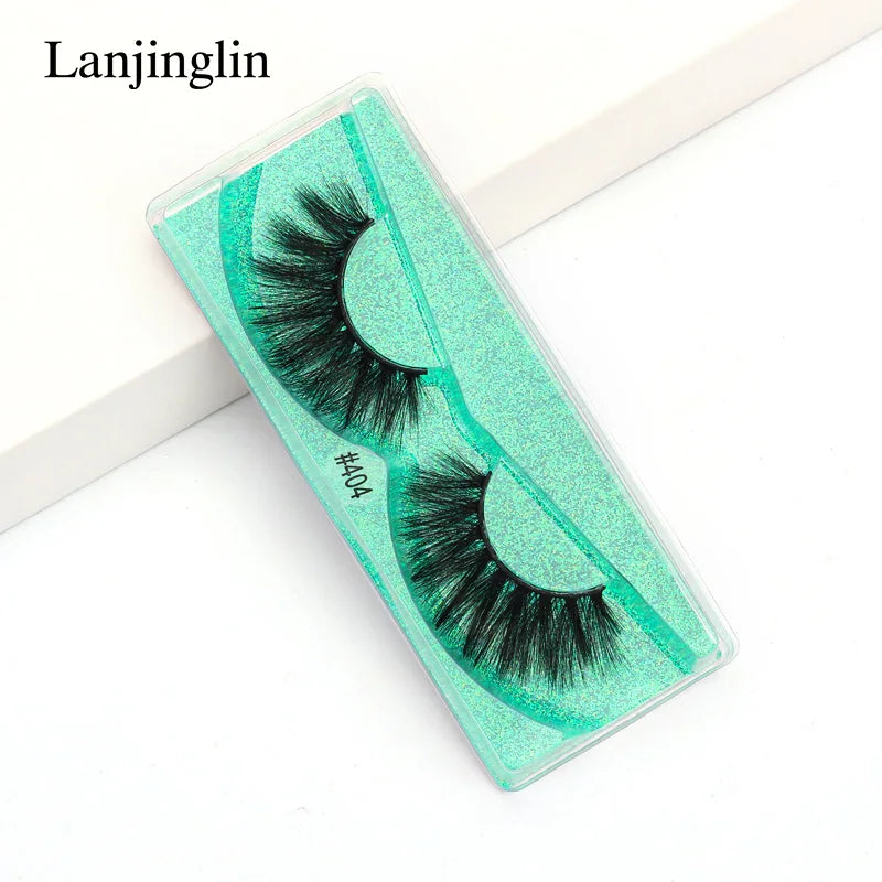 Lanjinglin 10-100Pcs False Eyelashes Dramatic Thick 3D Mink Lashes Extension Make up Fake Lashes Wholesale Cílios Maquillaje