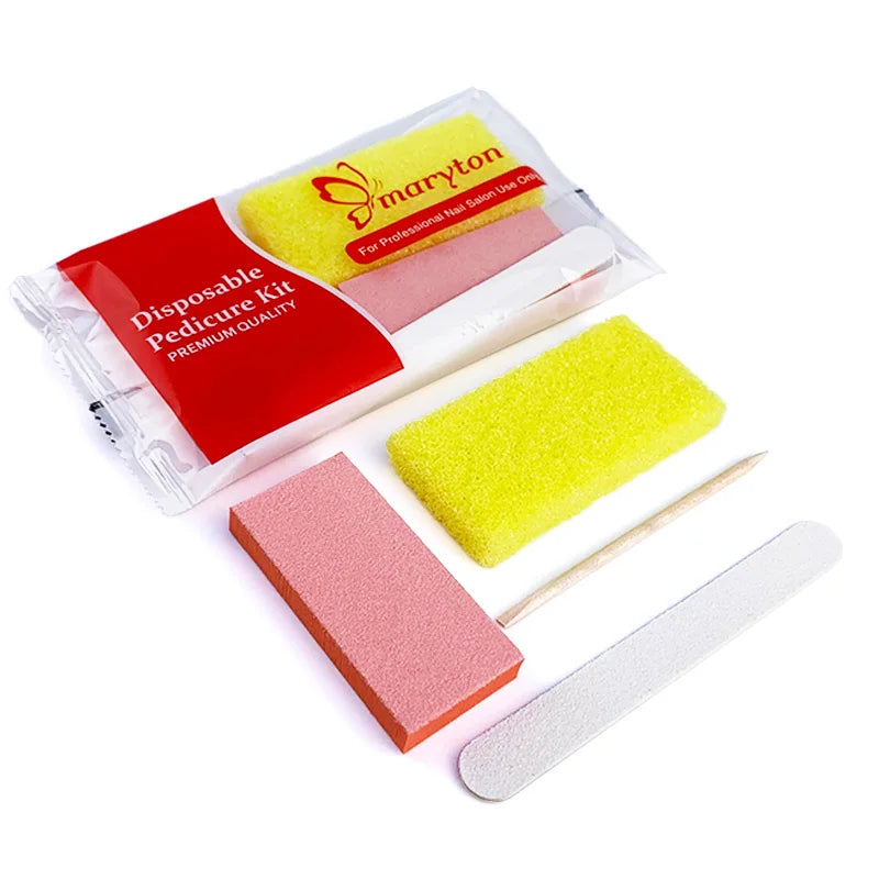 800 Sets/Carton Disposable Pedicure Kits Nail Sets Sand File Buffer Sponge Block Manicue Tools