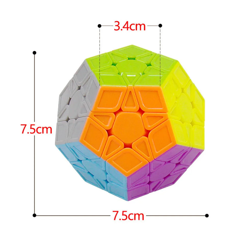 Megaminx Magic Cube 3x3 Stickerless Dodecahedron Speed Cubes Brain Teaser Twist Puzzle Toy