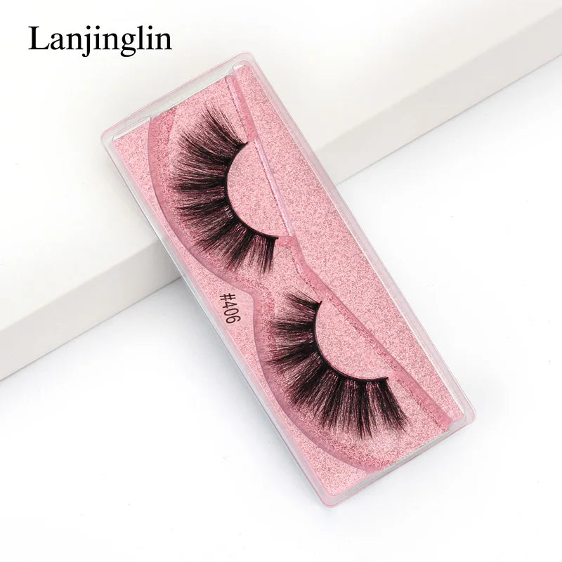 Lanjinglin 10-100Pcs False Eyelashes Dramatic Thick 3D Mink Lashes Extension Make up Fake Lashes Wholesale Cílios Maquillaje
