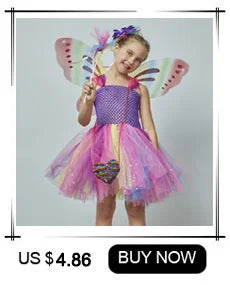 Yellow Chicken Tutu Dress Girls Kids Farm Animal Party Halloween Costume Feather Wings Children Cake Smash Photo Tulle Dress
