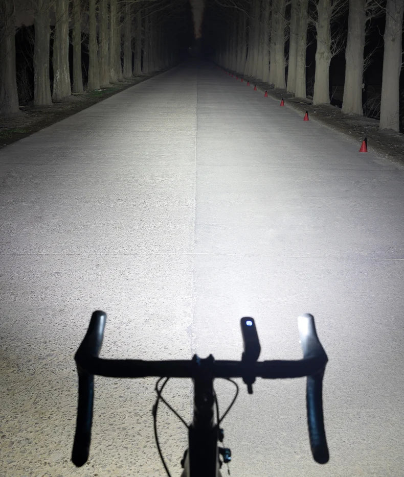 ROCKBROS Bike Light Bicycle Light Smart Vibration Sensing 1000Lumen 4000mAh 5 Modes Type-c LED Flashlight MTB Front Bike Lamp