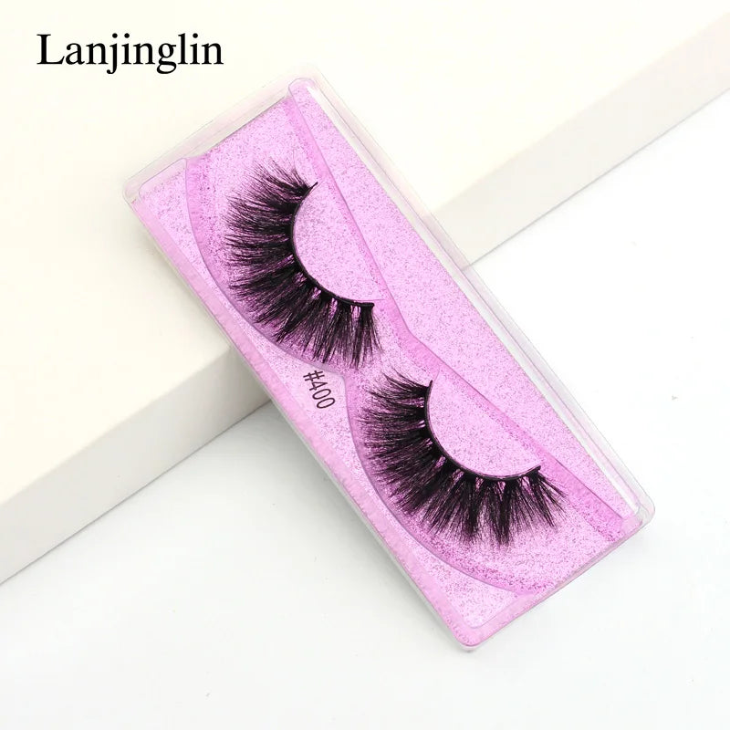 Lanjinglin 10-100Pcs False Eyelashes Dramatic Thick 3D Mink Lashes Extension Make up Fake Lashes Wholesale Cílios Maquillaje