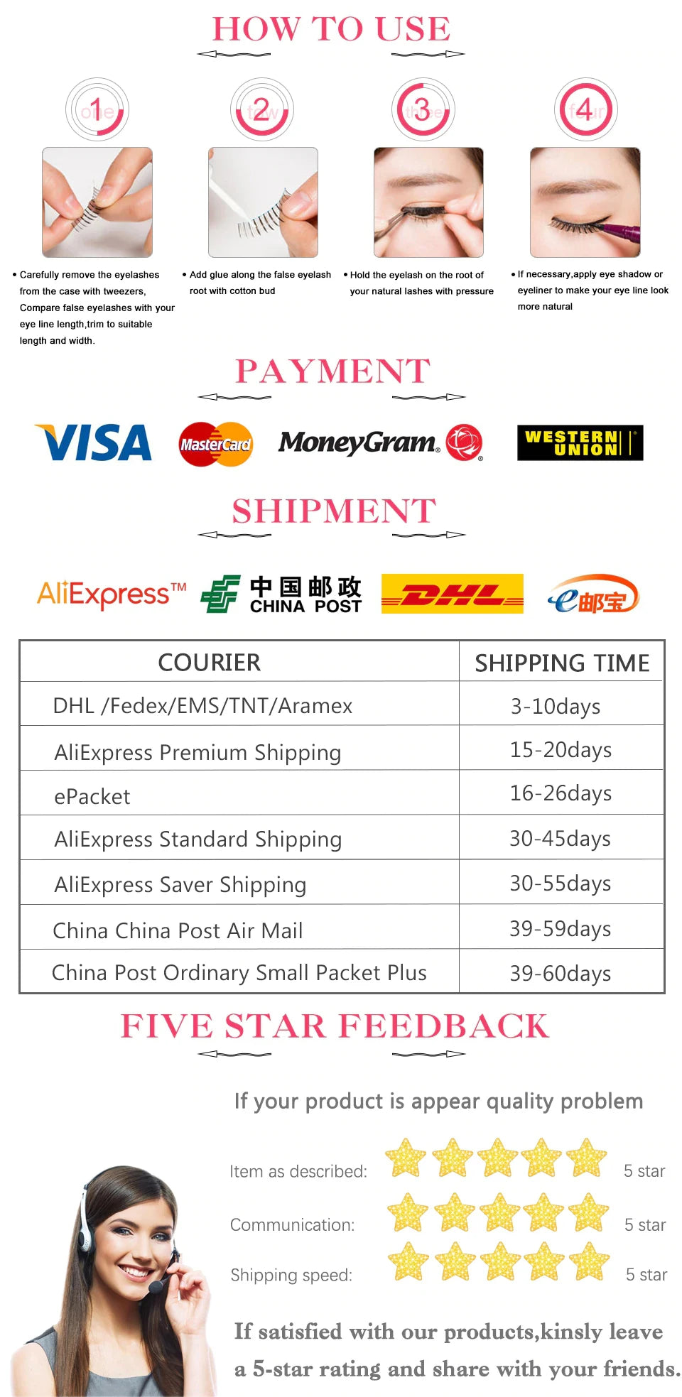 5 Pairs Mink EyeLashes 3D False Lashes Winged Thick Makeup Eye Lash Dramatic Lashes Natural Volume Soft Fake Eye Lashes G800