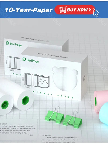 PeriPage A6 Mini Portable Thermal Printer Photo Pocket Label Sticker Printer Color Paper Roll 58mm Wireless Picture Print Maker