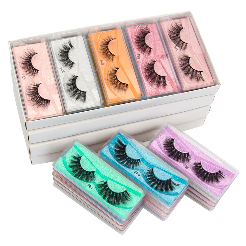 Lanjinglin 10-100Pcs False Eyelashes Dramatic Thick 3D Mink Lashes Extension Make up Fake Lashes Wholesale Cílios Maquillaje