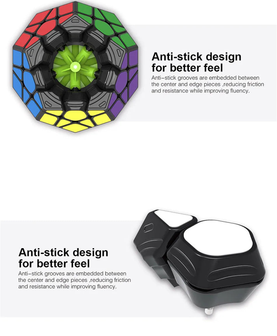 Megaminx Magic Cube 3x3 Stickerless Dodecahedron Speed Cubes Brain Teaser Twist Puzzle Toy