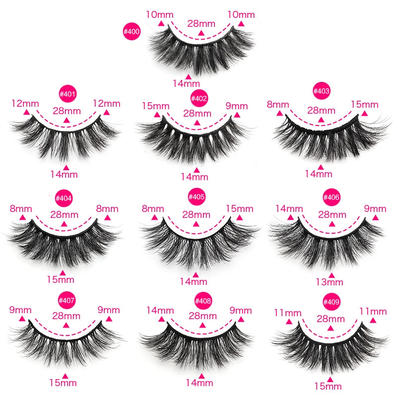 Lanjinglin 10-100Pcs False Eyelashes Dramatic Thick 3D Mink Lashes Extension Make up Fake Lashes Wholesale Cílios Maquillaje