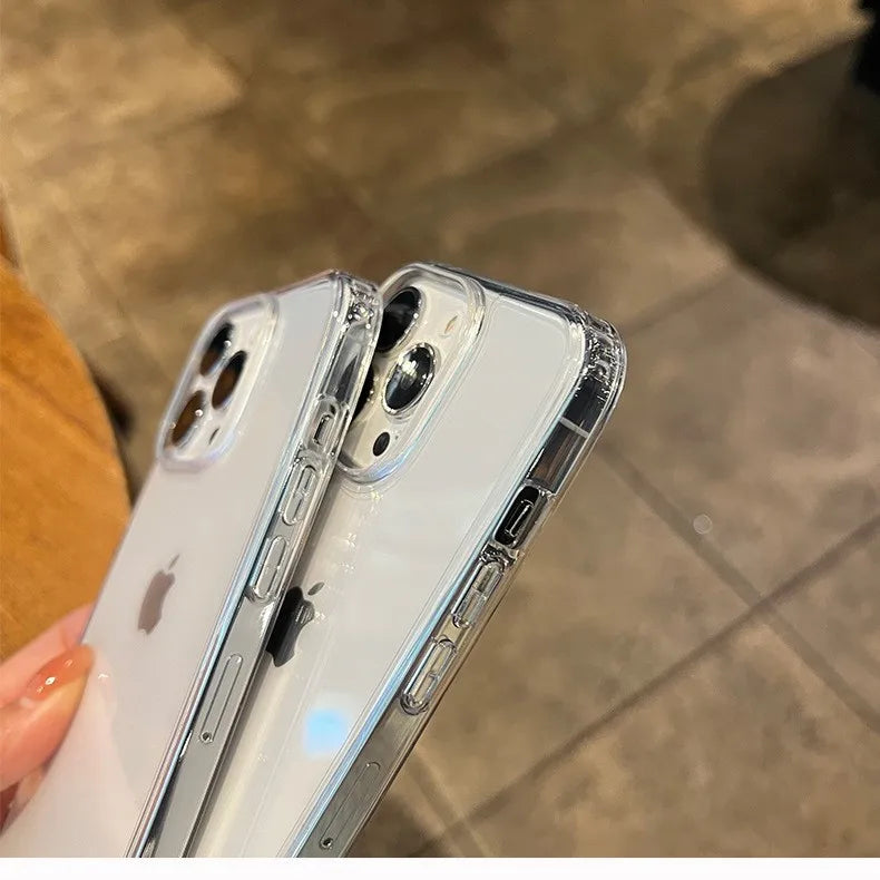 Luxury Transparent Soft Acrylic Phone Case For iPhone 17 16 15 14 13 12 11 Pro Max XS X XR 7 8Plus Shockproof Protective Cover