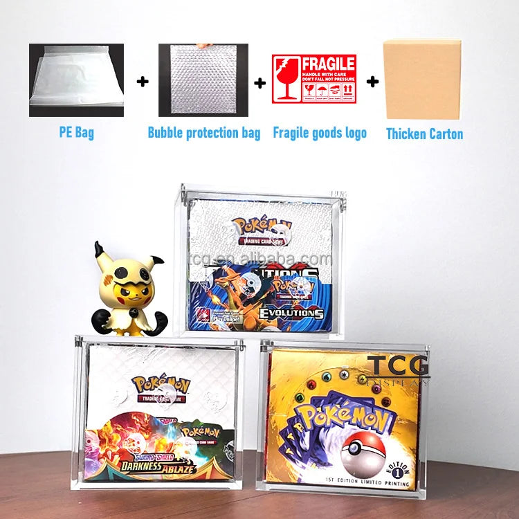 TCG Custom  English Booster Box Acrylic case Box S First Edition  Booster Box Acrylic Magnetic case  Uv