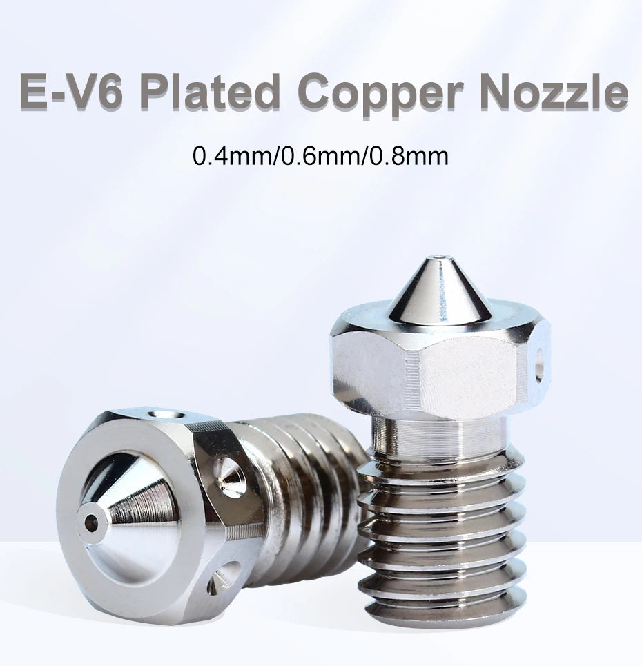 R Trianglelab E-V6 Plated Copper Nozzle Durable Non-stick High Performance For 3D Printers Hotend M6 Thread for V6 Hotend Prusa