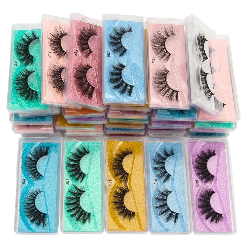 Lanjinglin 10-100Pcs False Eyelashes Dramatic Thick 3D Mink Lashes Extension Make up Fake Lashes Wholesale Cílios Maquillaje
