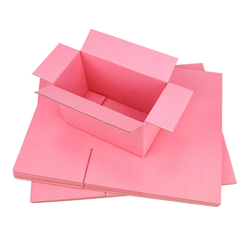 5pcs/10pcs/pink gift box three-layer corrugated packaging transportation storage carton