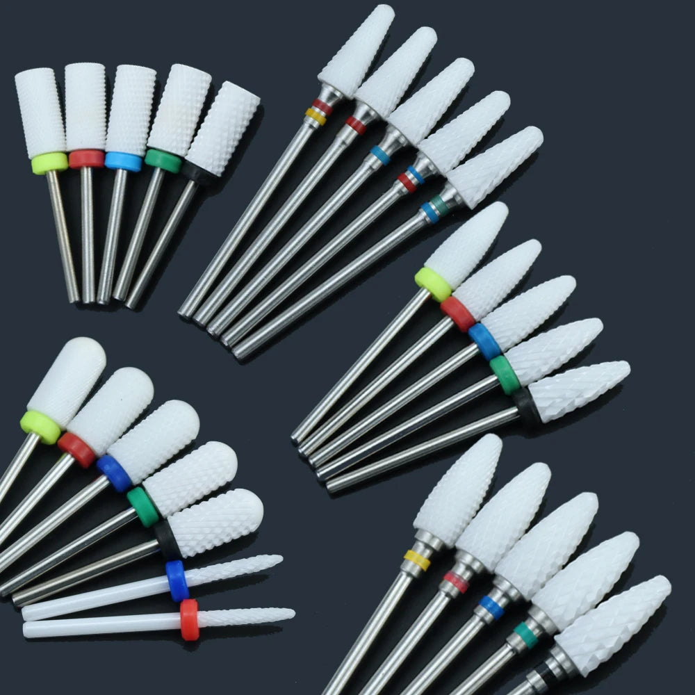 Ceramic Nail Drill Bit Electric Milling Cutter for Manicure Pedicure Nail Drill Machine Accessoires Nail Art Tool Polish Remove
