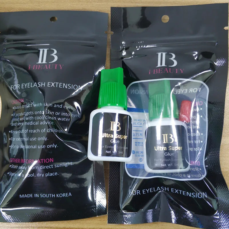 10 Bottles Black False Eyelashes Glue IB Ultra Super Glue Individual Fast Drying Glue for Eyelash Extensions 5ml/10ml