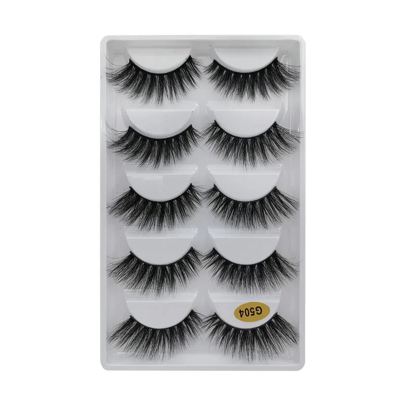 5 Pairs Mink EyeLashes 3D False Lashes Winged Thick Makeup Eye Lash Dramatic Lashes Natural Volume Soft Fake Eye Lashes G800