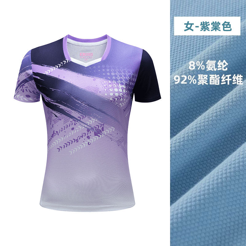 2025 New Quick-Dry Breathable Badminton Uniforms with Logo Printing, Couple Style Sports Table Tennis Uniforms, Group Purchase with Number Printing
