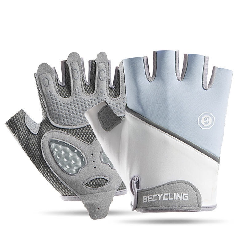 Women's Half-Finger Fitness Cycling Gloves Outdoor Fishing and Mountaineering Non-Slip Breathable Sun Protection Men's Thin Sports Gloves