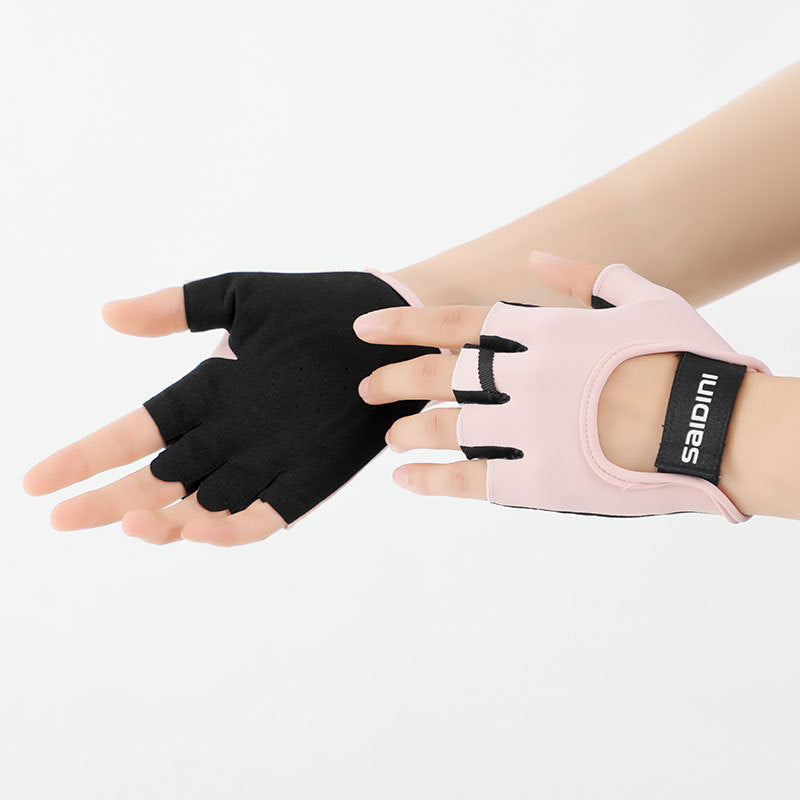 Women's Half-Finger Fitness Cycling Gloves Outdoor Fishing and Mountaineering Non-Slip Breathable Sun Protection Men's Thin Sports Gloves