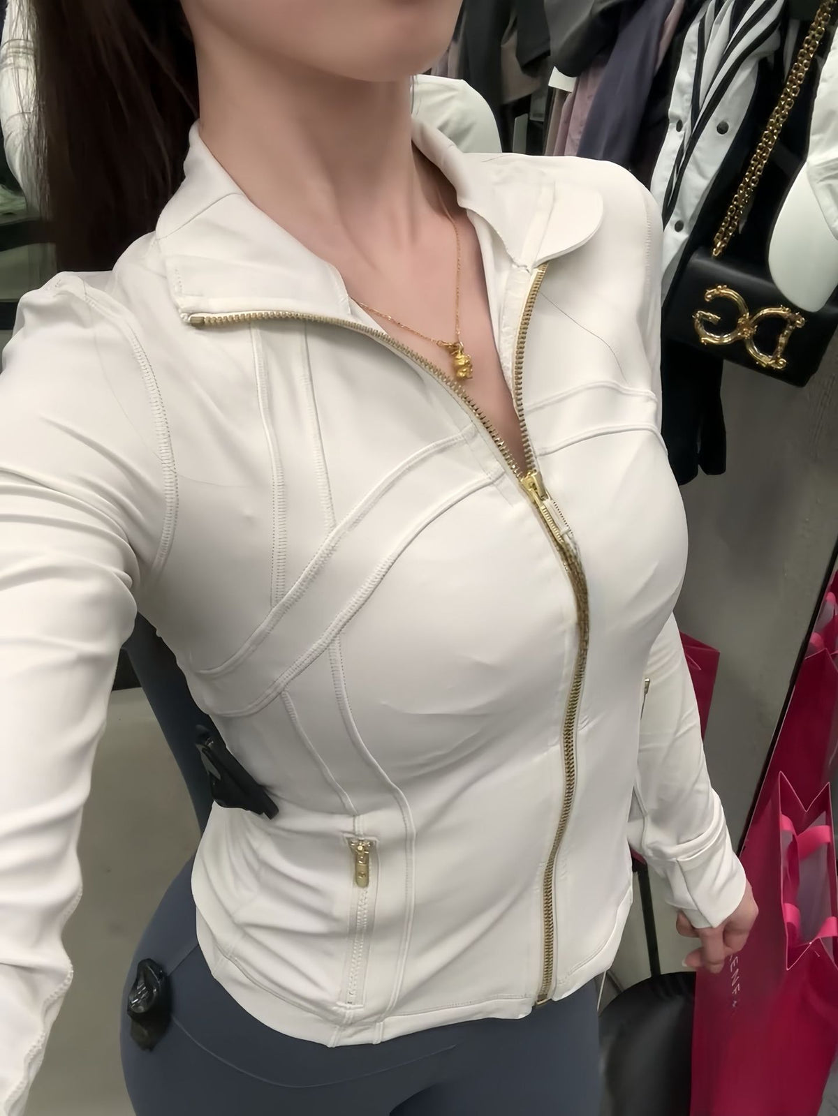 Lulu Slim Fit Jacket Define Stand Collar Jacket Yoga Wear Long Sleeve Jacket Fitness Running Sports Sun Protection