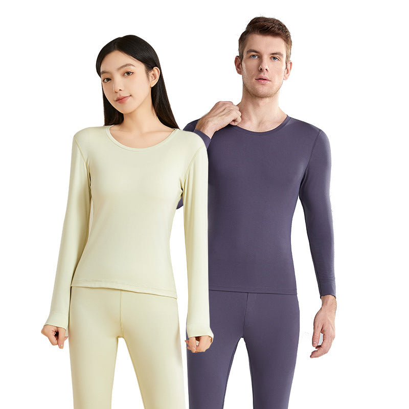 New Autumn and Winter Modal Thermal Underwear Set for Women, Long-Staple Cotton Antibacterial Long Pants and Long-Sleeve Thermal Tops for Men