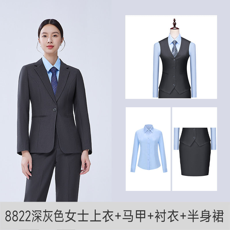 High-end suit suit female professional formal suit bank business suit temperament tooling sales department front desk work clothes autumn