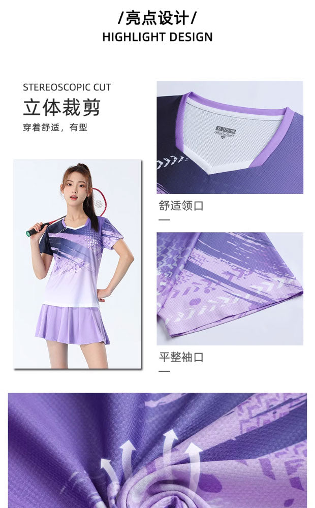 2025 New Quick-Dry Breathable Badminton Uniforms with Logo Printing, Couple Style Sports Table Tennis Uniforms, Group Purchase with Number Printing