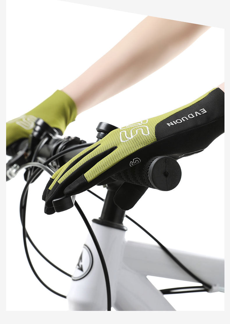 Men's and Women's Summer Cycling Outdoor Full-Finger Gloves Half-Finger Ice Silk Breathable Non-Slip Wear-Resistant Bicycle Fitness Sports Gloves