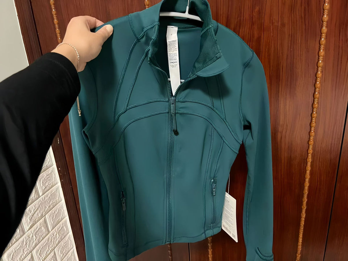 Lulu Slim Fit Jacket Define Stand Collar Jacket Yoga Wear Long Sleeve Jacket Fitness Running Sports Sun Protection