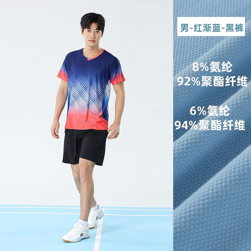 2025 New Quick-Dry Breathable Badminton Uniforms with Logo Printing, Couple Style Sports Table Tennis Uniforms, Group Purchase with Number Printing