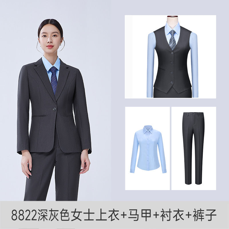 High-end suit suit female professional formal suit bank business suit temperament tooling sales department front desk work clothes autumn
