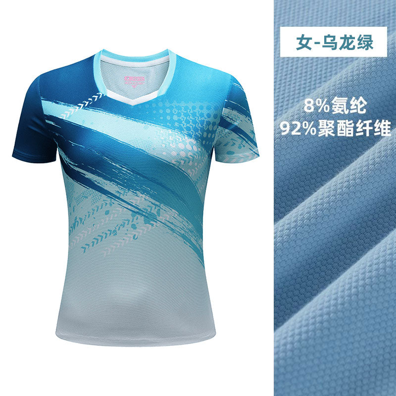 2025 New Quick-Dry Breathable Badminton Uniforms with Logo Printing, Couple Style Sports Table Tennis Uniforms, Group Purchase with Number Printing