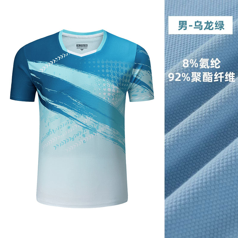 2025 New Quick-Dry Breathable Badminton Uniforms with Logo Printing, Couple Style Sports Table Tennis Uniforms, Group Purchase with Number Printing