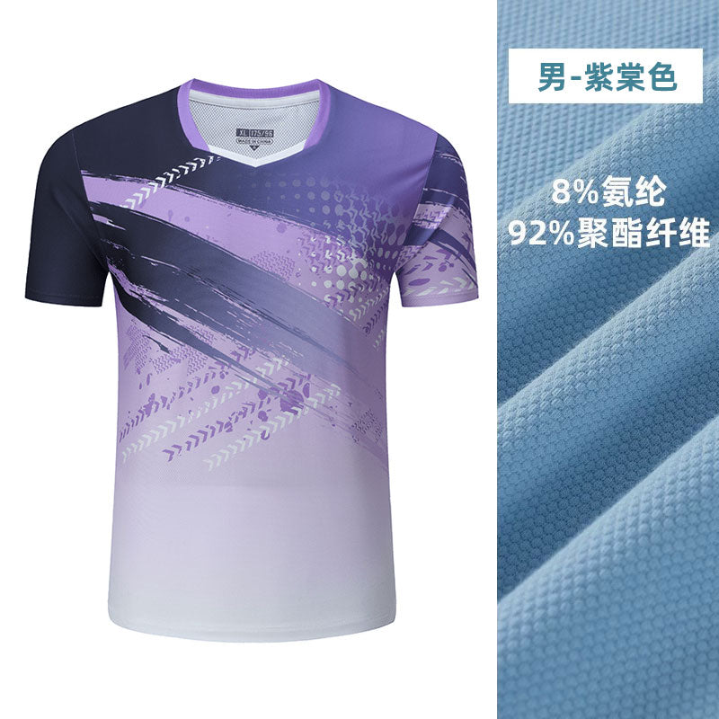 2025 New Quick-Dry Breathable Badminton Uniforms with Logo Printing, Couple Style Sports Table Tennis Uniforms, Group Purchase with Number Printing
