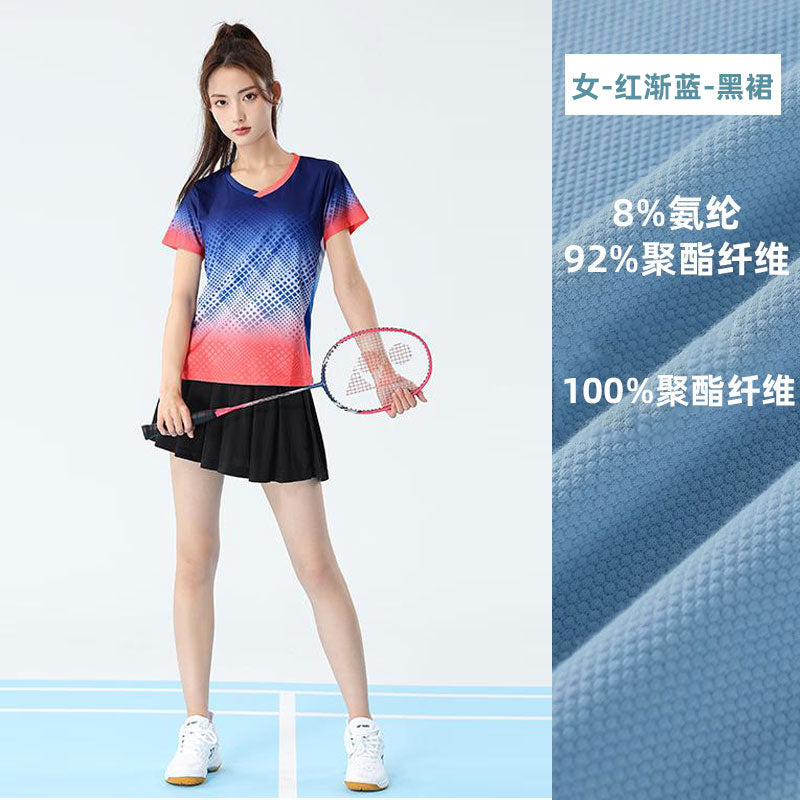2025 New Quick-Dry Breathable Badminton Uniforms with Logo Printing, Couple Style Sports Table Tennis Uniforms, Group Purchase with Number Printing