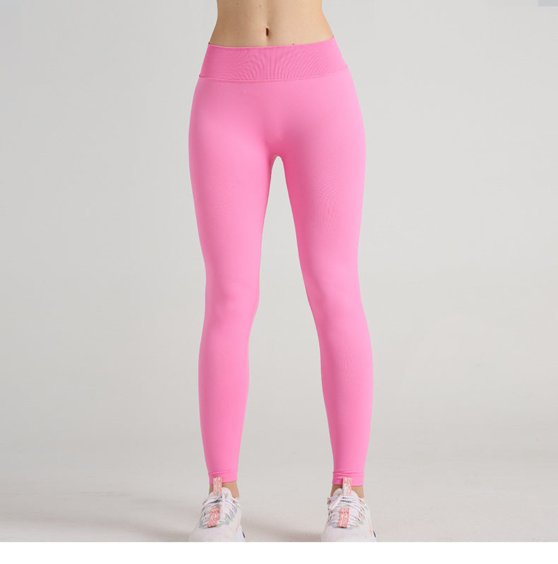 European and American New Nylon V-Shaped Peach Yoga Pants High-Waisted Butt-Lifting Outdoor Cycling Sports Fitness Training Yoga Wear