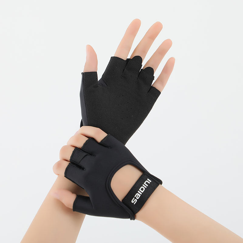 Women's Half-Finger Fitness Cycling Gloves Outdoor Fishing and Mountaineering Non-Slip Breathable Sun Protection Men's Thin Sports Gloves