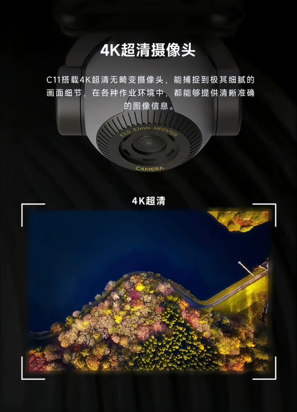 SKYDROID C11 Panorama Camera 4K Ultra-High Definition Three-Axis Stabilization 30x Electronic Zoom Intelligent Tracking