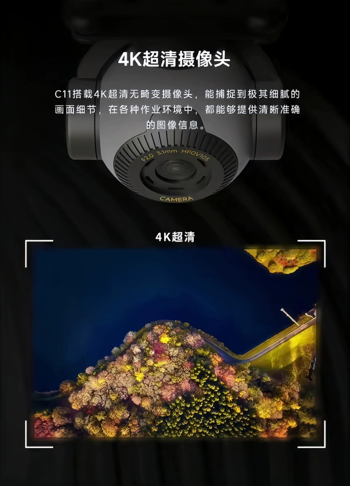 SKYDROID C11 Panorama Camera 4K Ultra-High Definition Three-Axis Stabilization 30x Electronic Zoom Intelligent Tracking