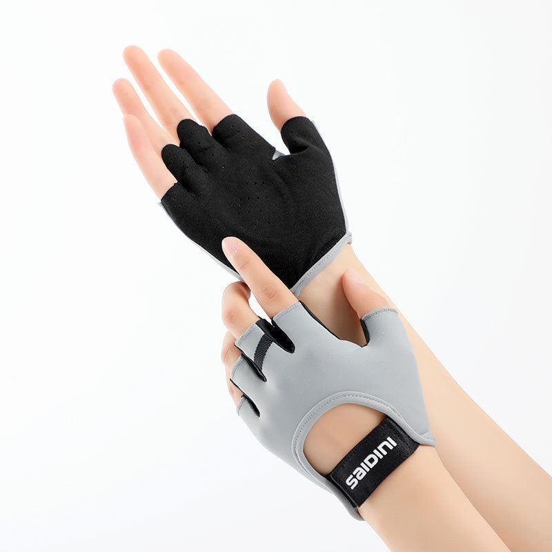 Women's Half-Finger Fitness Cycling Gloves Outdoor Fishing and Mountaineering Non-Slip Breathable Sun Protection Men's Thin Sports Gloves