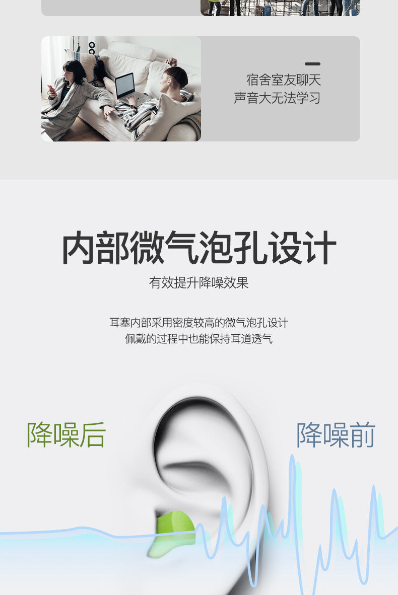 LLD Convenient Silicone Ear Plugs Noise Proof Earplug Comfortable for Sleeping Noise Reduction Accessory