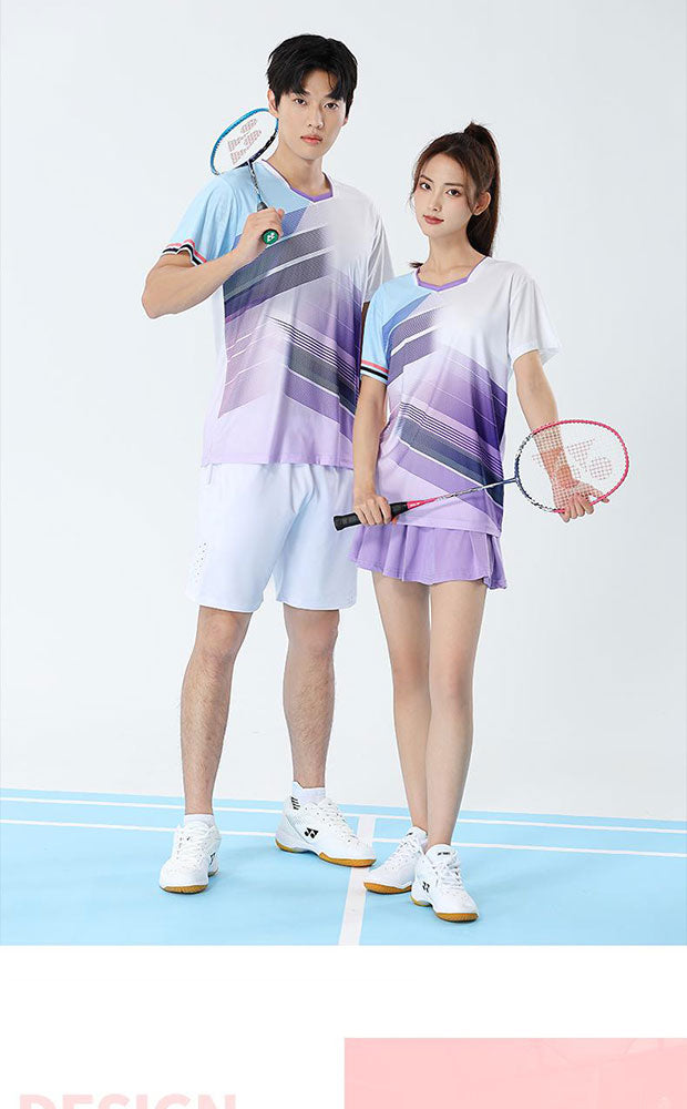 2025 New Quick-Dry Breathable Badminton Uniforms with Logo Printing, Couple Style Sports Table Tennis Uniforms, Group Purchase with Number Printing