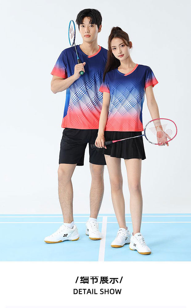 2025 New Quick-Dry Breathable Badminton Uniforms with Logo Printing, Couple Style Sports Table Tennis Uniforms, Group Purchase with Number Printing